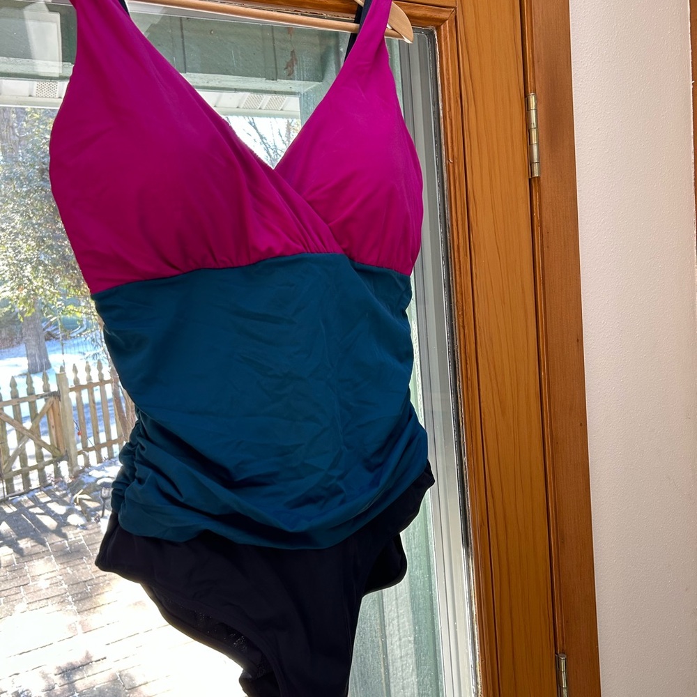 Boden Talamanca color block one piece swimsuit size 16 long